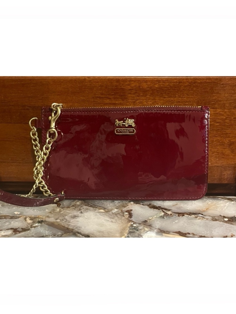 Coach Red Patent Leather Wristlet!